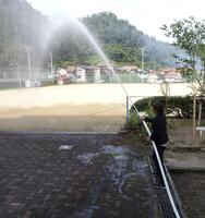 職員による放水訓練